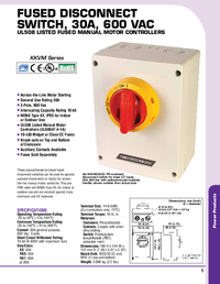 Thumbnail of document Data Sheet - AU-KKVM332 NEMA 4X Rated 3-Pole Fused Disconnect Switch